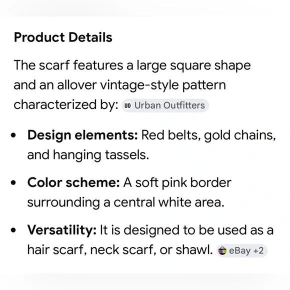 Urban Outfitters Tassels Patterned Scarf 32” square, purse scarf - Picture 3 of 4